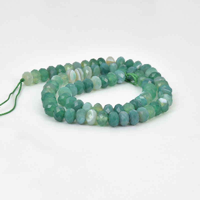 Бусины Агат зеленый, Натур. камень, 8х5 мм, Рондели (BUS-058168)