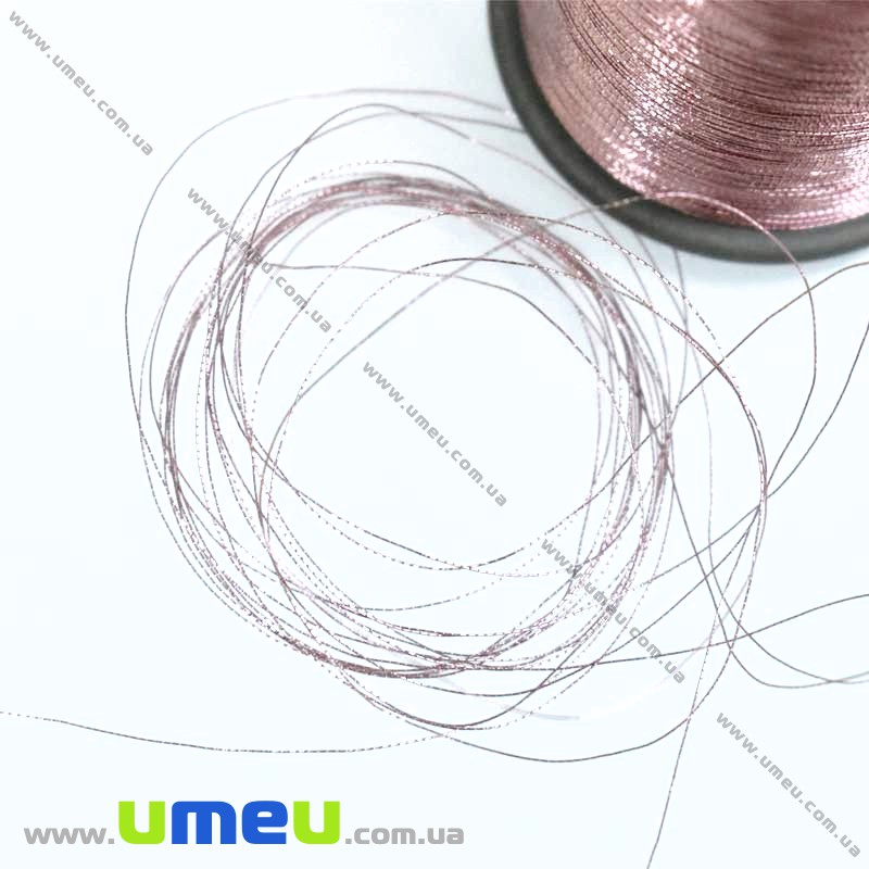 Нитки металізовані 0,1 мм, Рожева (чайна троянда) (KNT-028186)