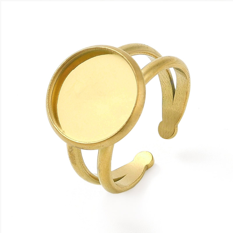 Каблучка з нерж. сталі під кабошон 12 мм, Золото (OSN-060534)