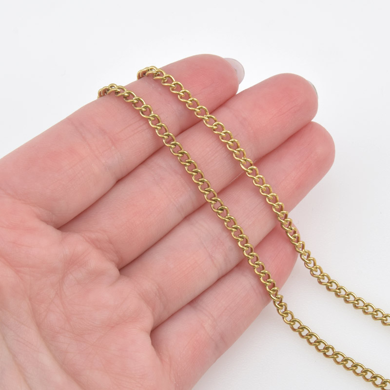 Ланцюг з нержавіючої сталі, 3 мм, Золото (ZEP-058390)