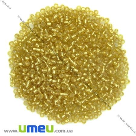 Бісер китайський середній, 8/0, Золотистий блискучий, 3 мм (BIS-007985)