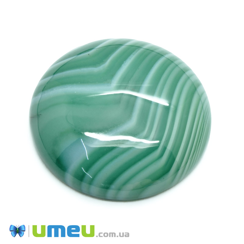 Кабошон нат. камінь Агат зелений, Круглий, 24,7 мм (KAB-050000)