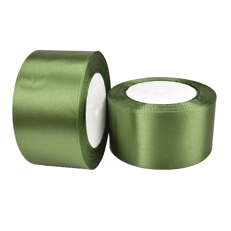 Атласна стрічка, 50 мм, Оливкова (LEN-061065)