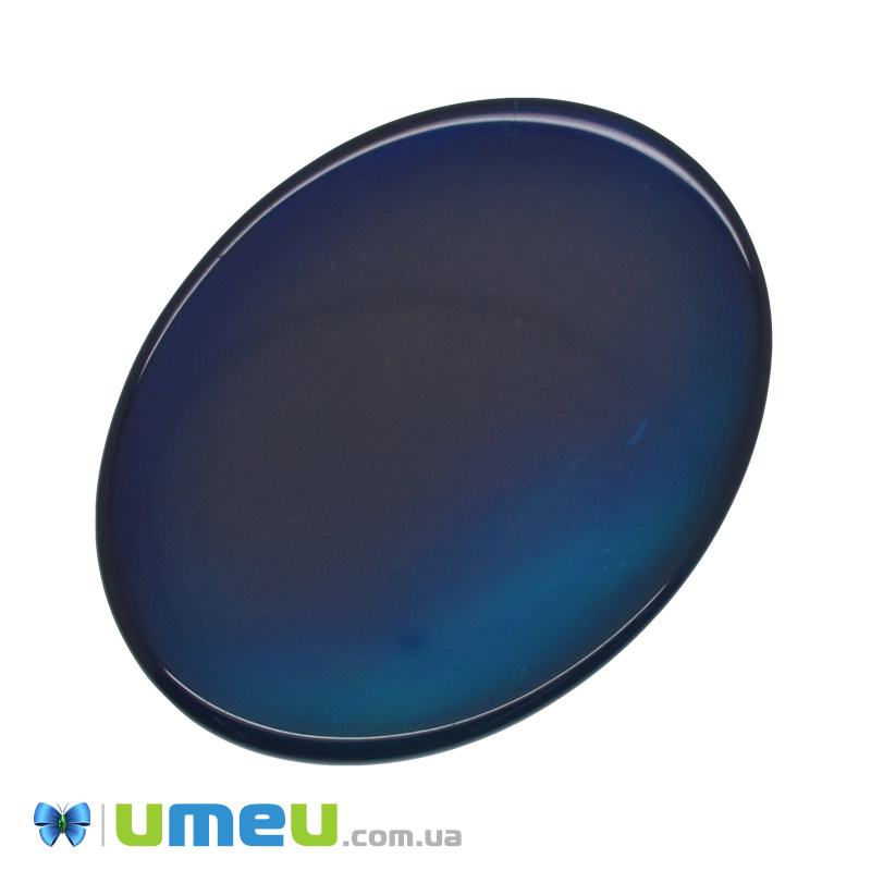 Кабошон нат. камінь Агат синій, Овал, 40х30 мм (KAB-050597)