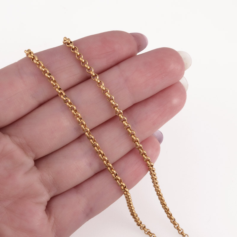 Ланцюг з нержавіючої сталі, 2,5 мм, Золото (ZEP-055321)