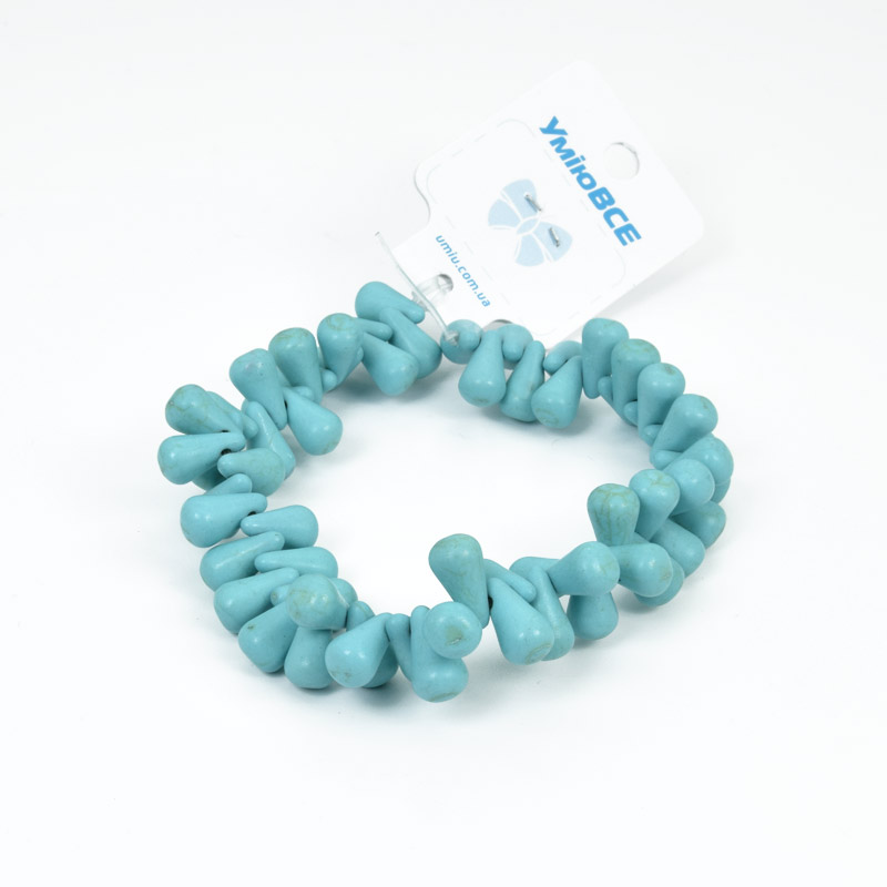 Намистини Бірюза пофарбована, Синт. камінь, 12х6 мм, Крапля (BUS-057685)