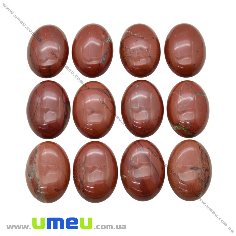 Кабошон нат. камінь Яшма червона, Овал, 25х18 мм (KAB-020298)