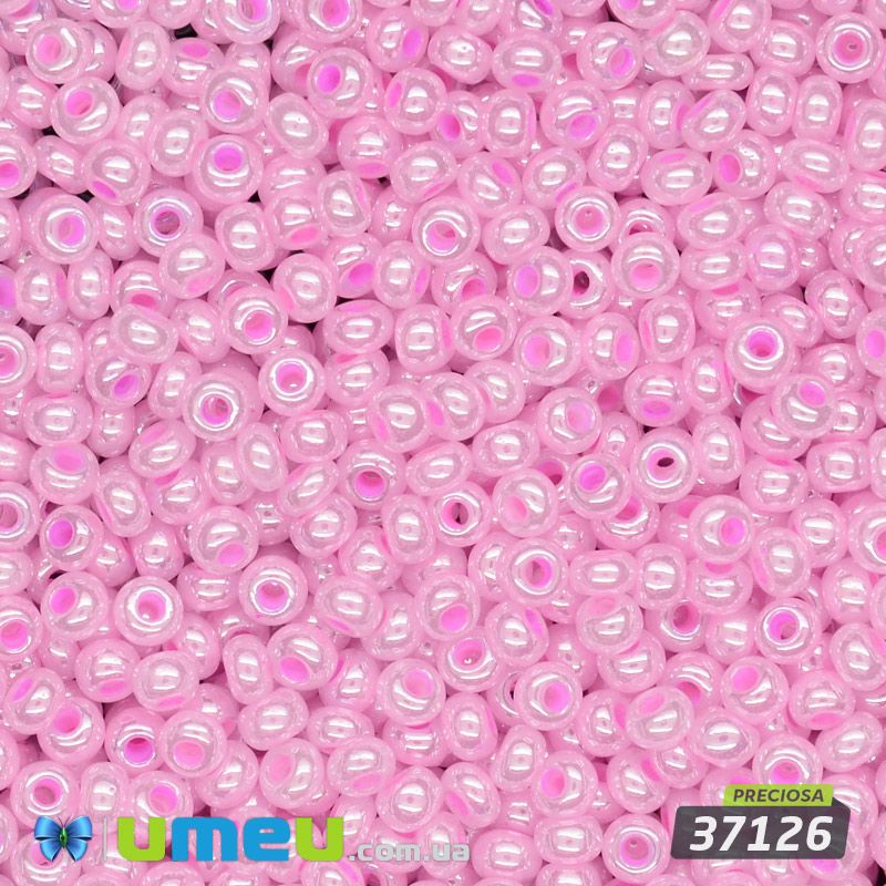 Бісер чеський №885/37126, Рожевий, Перламутровий, 10/0 (BIS-047770)