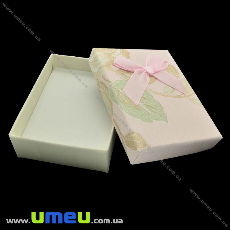 Подарункова коробочка Прямокутна з візерунком, 9х7х3 см, Рожева (UPK-023172)