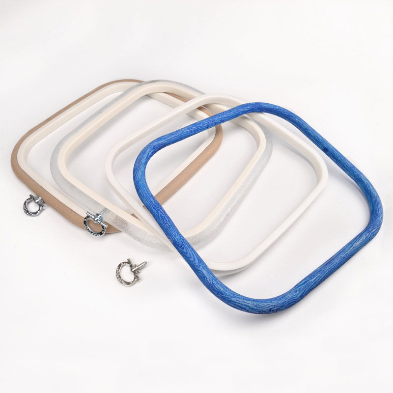 Пяльці-рамка NURGE прямокутні пластикові 12,5 х14,5 см, Кремові (MUL-053466)