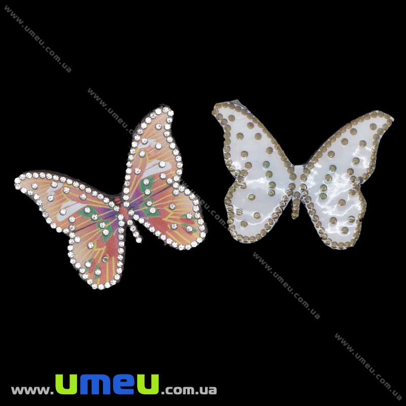 Термоаплікація зі стразами Метелик, 6,5х5 см (APL-035219)