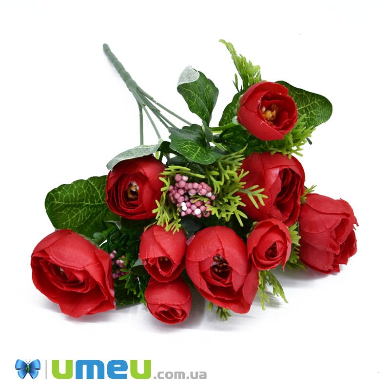 Букет півонії, 30 см, Червоний (DIF-045777)