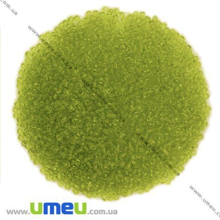 Бісер китайський дрібний, 12/0, Салатовий прозорий, 2 мм (BIS-000508)