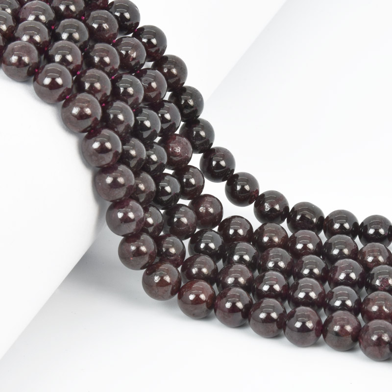 Бусины Гранат, Натур. камень, 8 мм, Круглые, 39 см (BUS-060927)