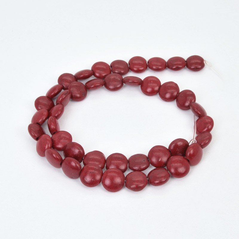 Намистини Бірюза пофарбована, Синт. камінь, 10 мм, Круглі плоскі (BUS-057521)