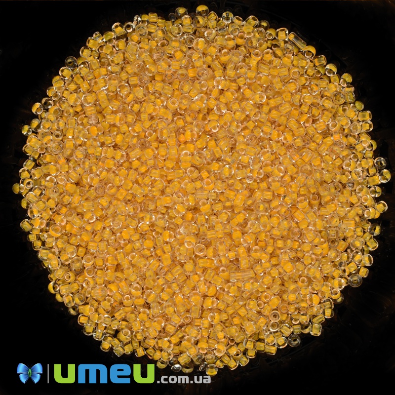 Бісер китайський дрібний, 12/0, Помаранчевий забарвлений, 2 мм (BIS-037709)