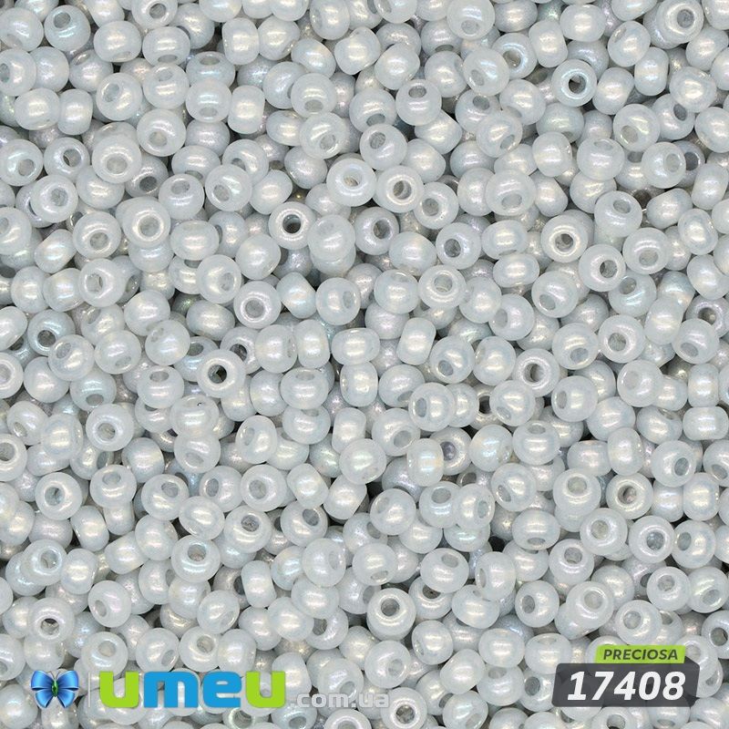 Бісер чеський №791/17408, Сірий світлий АВ, 10/0 (BIS-043900)