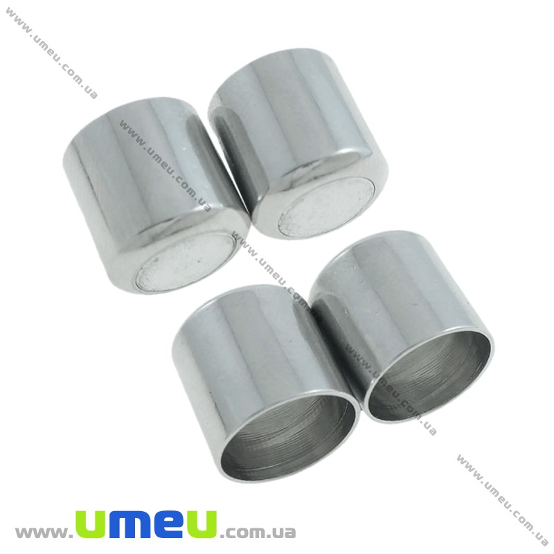 Замок магнитный для вклеивания шнура, Темное серебро, 20х11 мм (ZAM-024100)