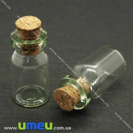 Скляна баночка з пробкою, 12х24 мм (DIF-008380)