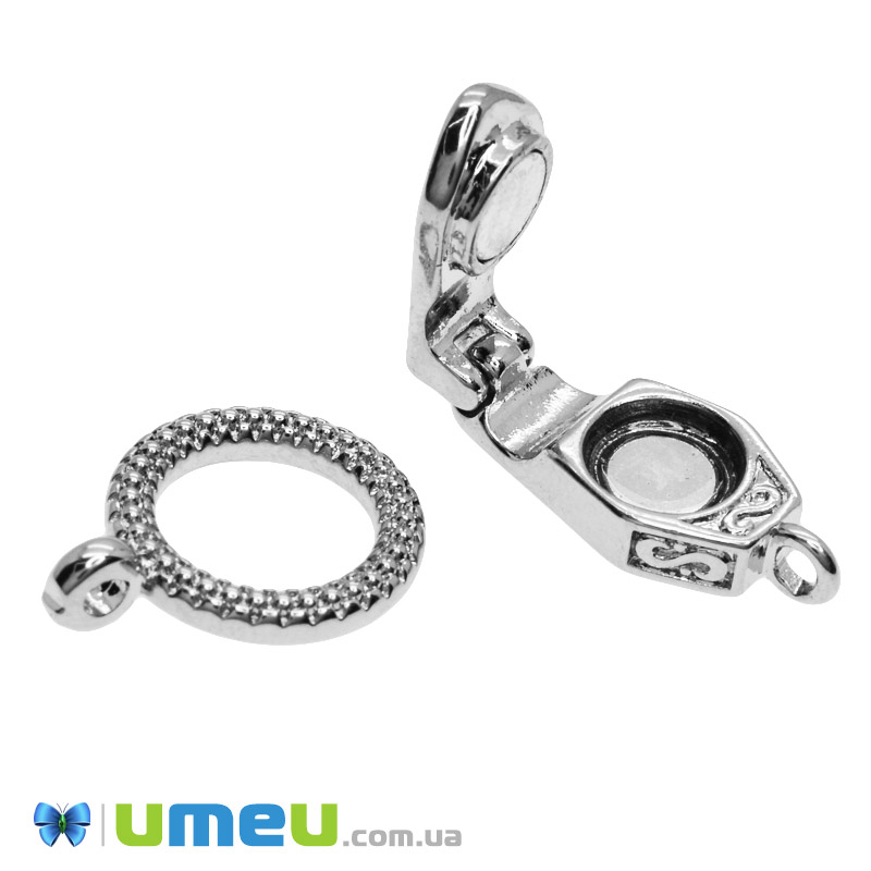 Замок магнітний, 31х13х5,5 мм, Темне срібло (ZAM-049125)