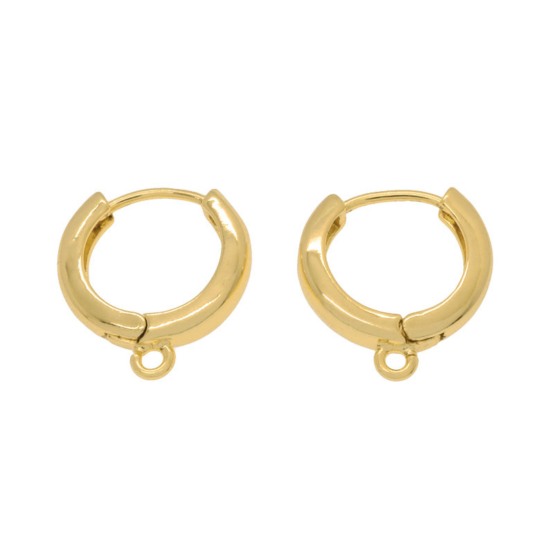 Швензи-кільця Huggie, Латунь з покриття 18 kt, 16х15х4 мм (OSN-053092)