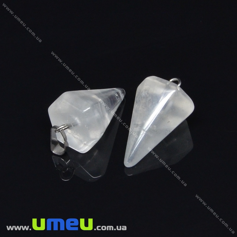 Підвіска з натурального каменю Маятник, Гірський кришталь, 33х15 мм (POD-009365)