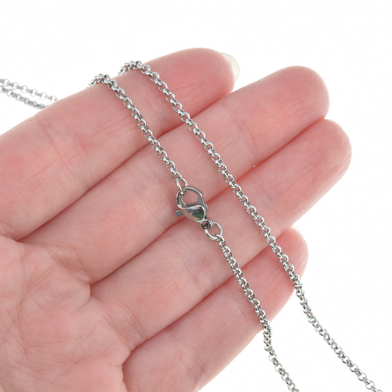 Основа на шию з нерж. ст., Темне срібло, 2 мм, 50 см (STL-058293)