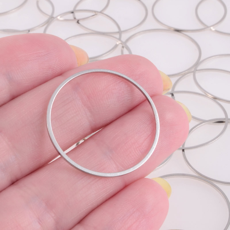 Кольцо декоративное, 25 мм, Темное серебро (PIN-055717)