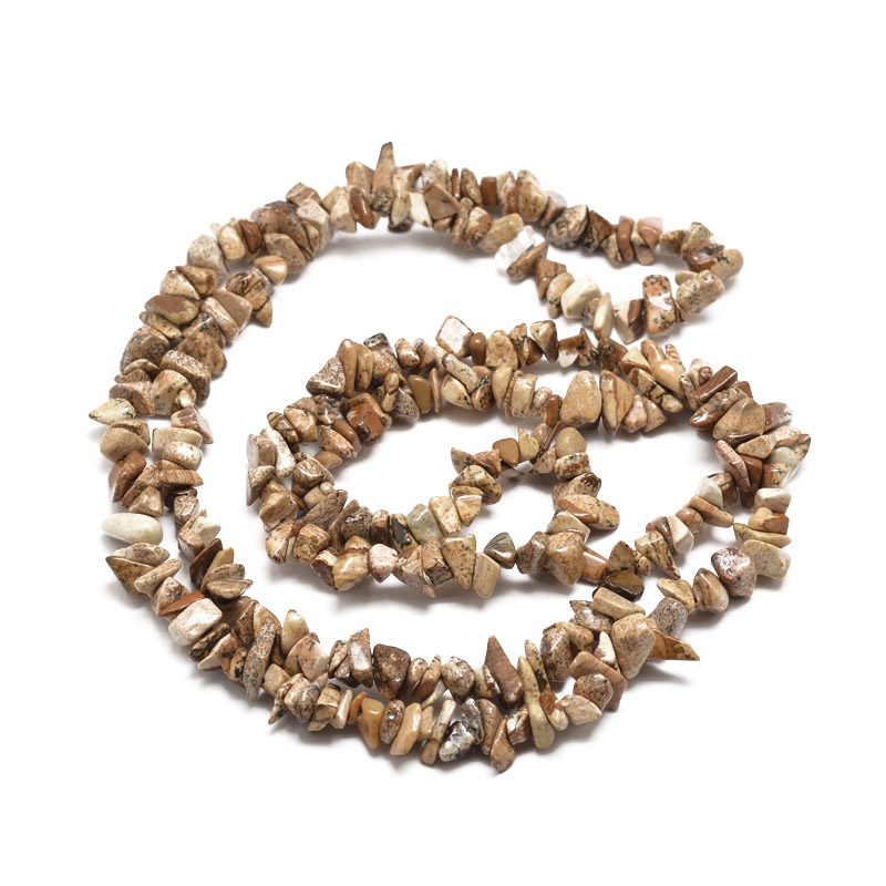 Бусины (скол) Яшма пейзажная, Натур. камень, 5-8 мм (79-80 см) (BUS-057700)