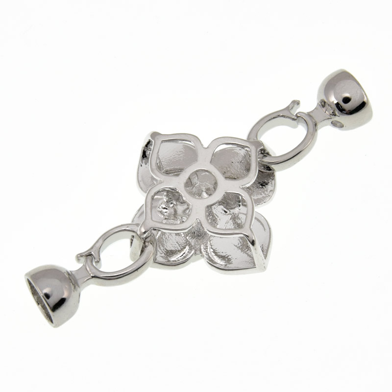 Застібка, 43х21 мм, Латунь з покриттям Родій (ZAM-060887)