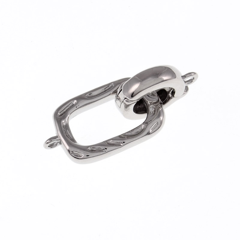 Застібка, 28х11 мм, Латунь з покриттям Родій (ZAM-055428)