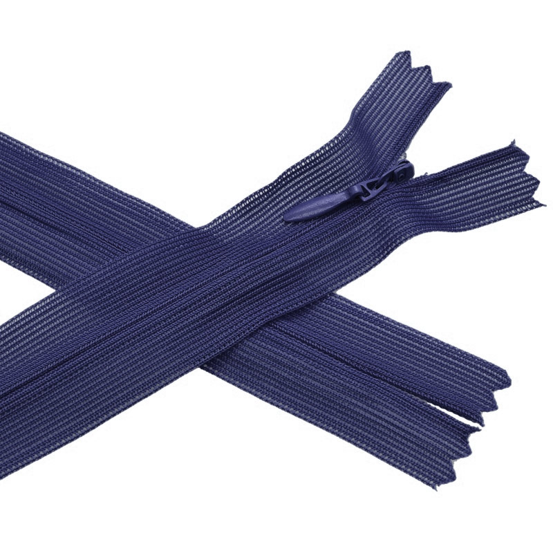 Молния потайная неразъемная, 18 см, Тип 3, Синяя темная (ZIP-060432)