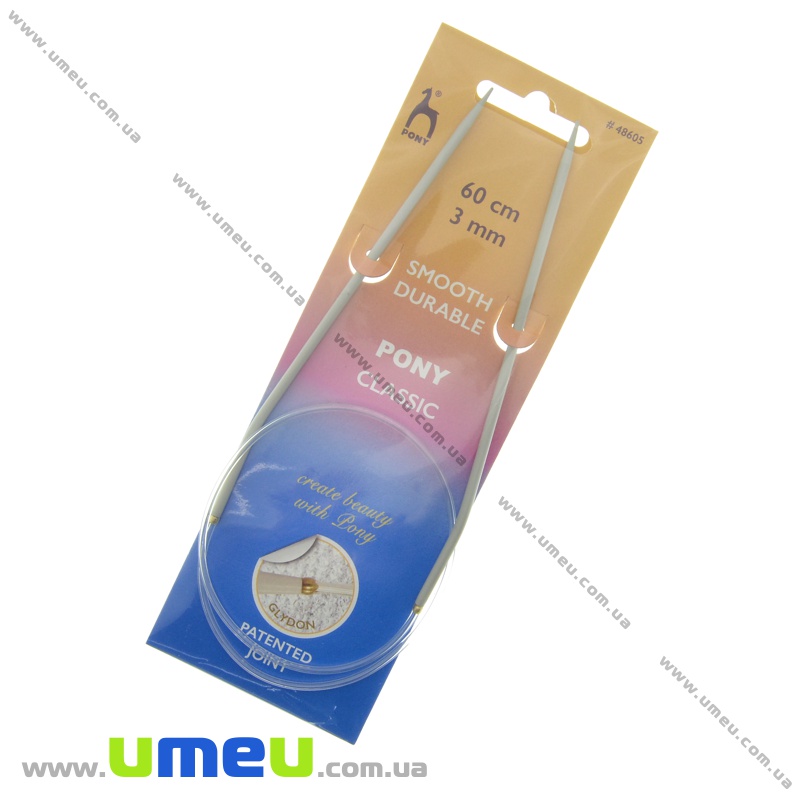 Спиці кругові алюмінієві на лісці Pony (Індія), 3,0 мм, 60 см (YAR-035160)