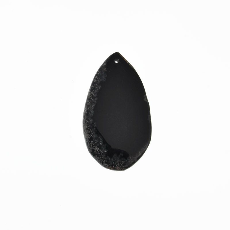 Зріз Агата, Чорний, 59х34 мм (POD-032555)