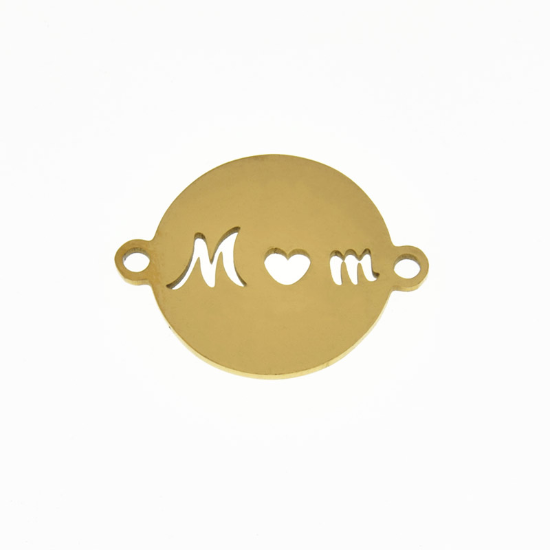 Конектор з нерж. сталі Mom, 20х15 мм, Золото (STL-061413)