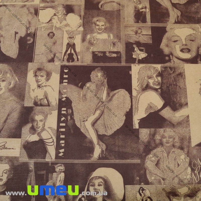 Пакувальний крафт папір Мерлін Монро, Бежевий, 70х100 см (UPK-023542)