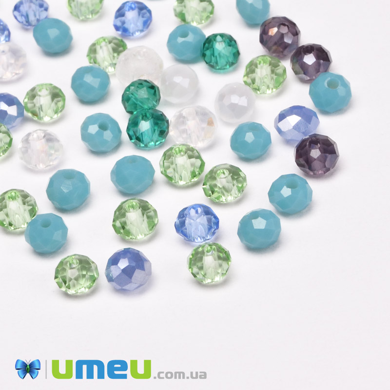 Намистини ронделі, 4х3 мм, Мікс (BUS-050934)