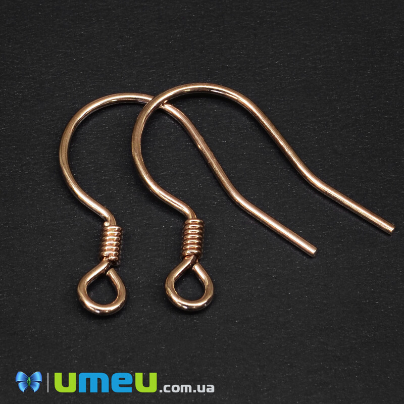 Швензи Срібло (925 проба) позолочені, Рожеве золото, 17х15 мм, 0,65 мм (SER-042642)