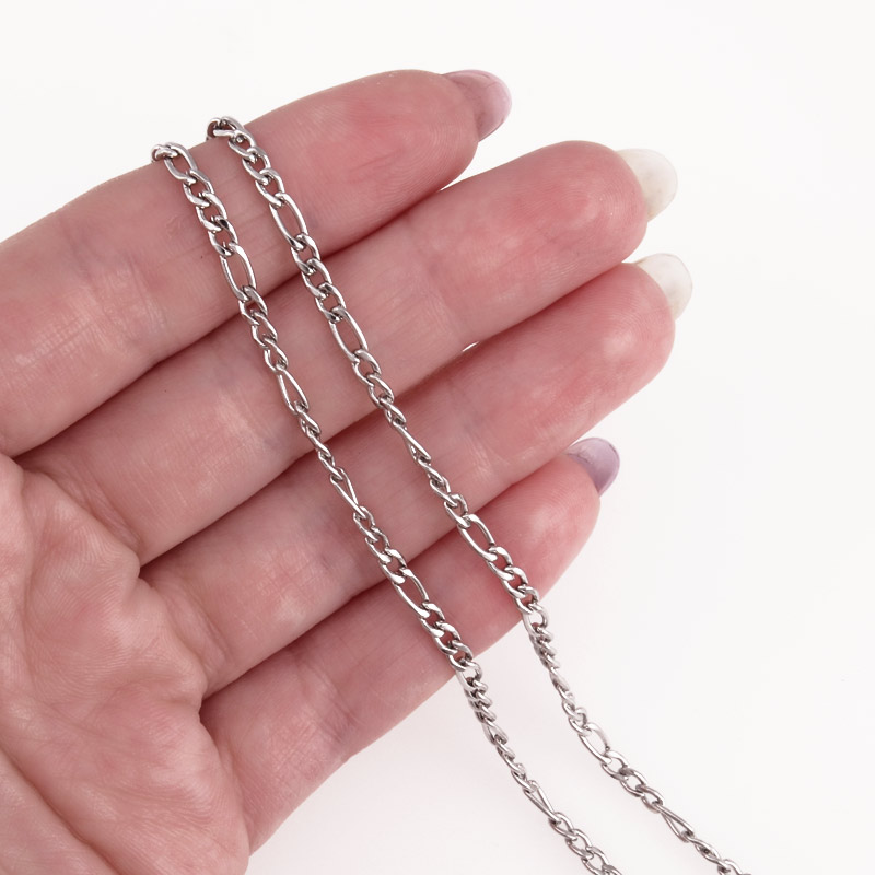 Ланцюг з нержавіючої сталі, Темне срібло, 6х3 мм, 4х3 мм (ZEP-046955)