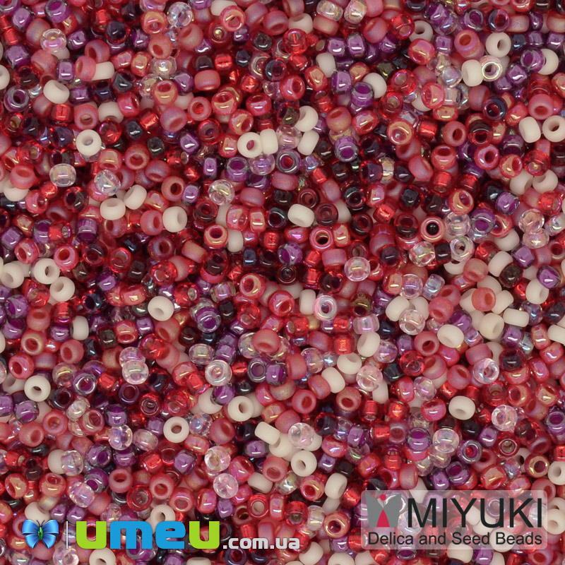 Бісер японський Miyuki круглий RR 15/0 №MIX05, Мікс червоний (BIS-039804)
