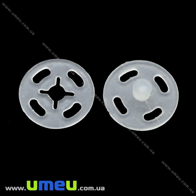 Кнопка пришивна пластикова, Прозора, 12 мм (SEW-037378)