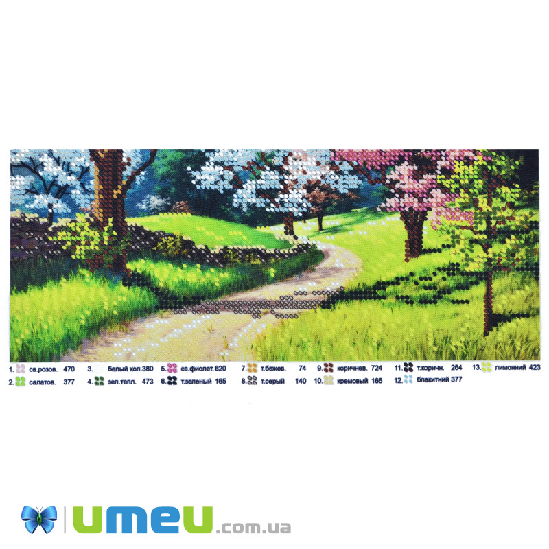Схема для выш. бисером Юма, Весна колоритная, 25х18 см (UPK-048260)
