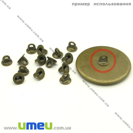 Тримач для плоскої основи, 4х3,5 мм, Антична бронза (DIF-006735)