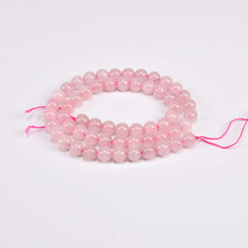 Бусины Кварц розовый, Натур. камень, 7 мм, Круглые, 37 см (BUS-060928)