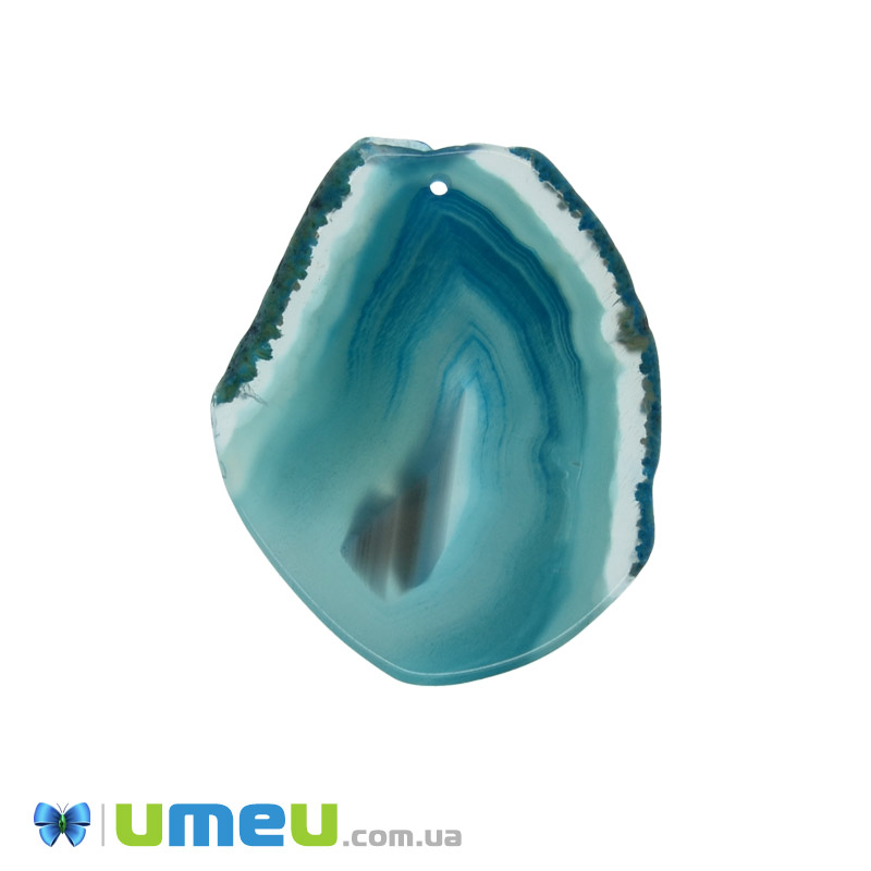 Зріз Агата, Синій, 57х47 мм (POD-020133)