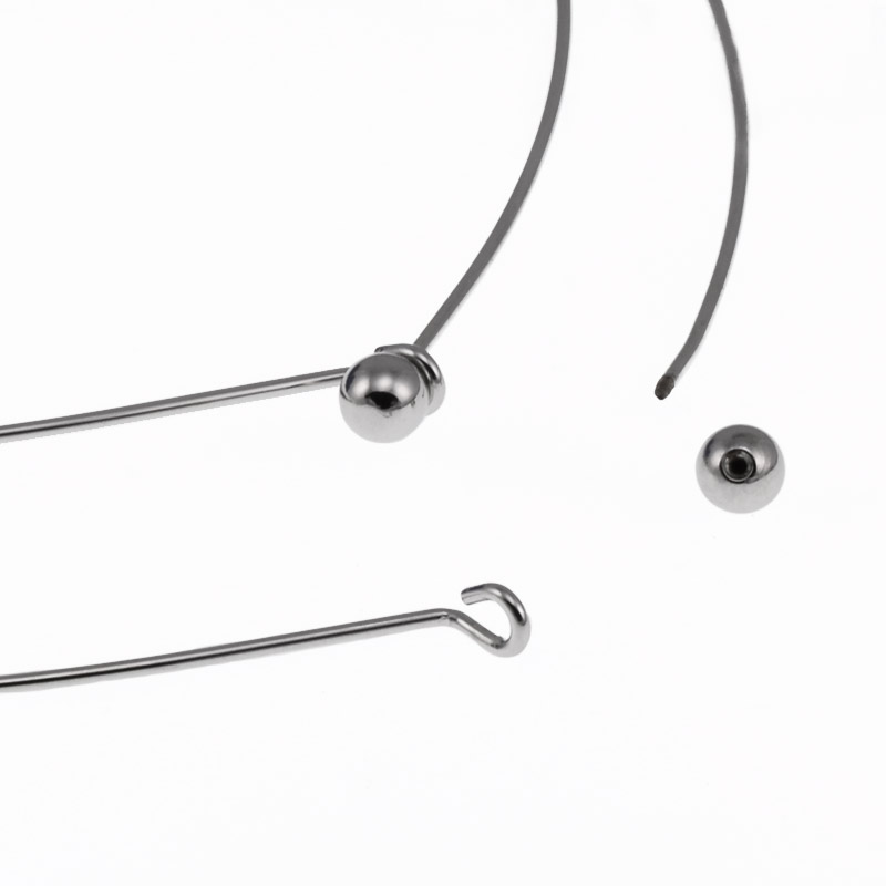 Основа металева для кольє, 13,5 см, Темне срібло (OSN-056080)