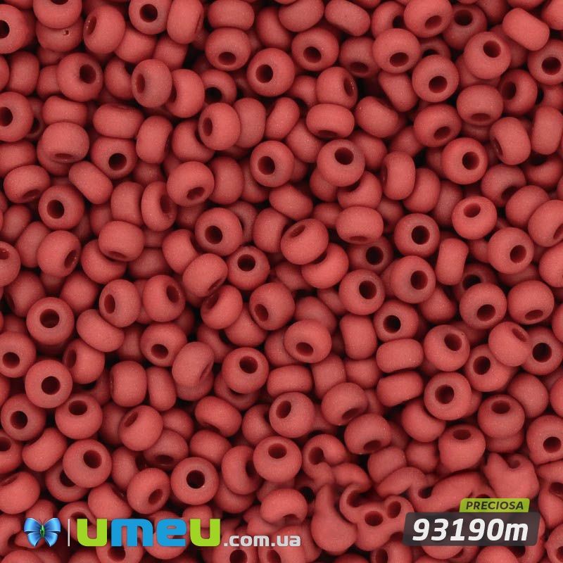 Бісер чеський 11/0, №93190m, Червоний, Матовий натуральний (BIS-044464)