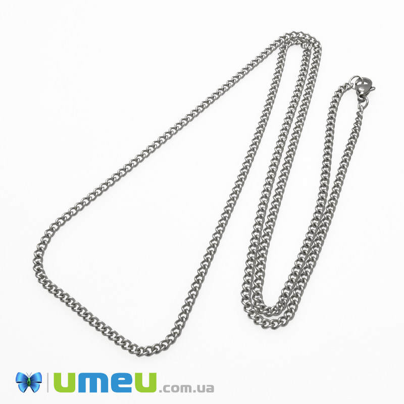 Основа на шею из нерж. ст., Темное серебро, 3 мм, 70 см (STL-049614)