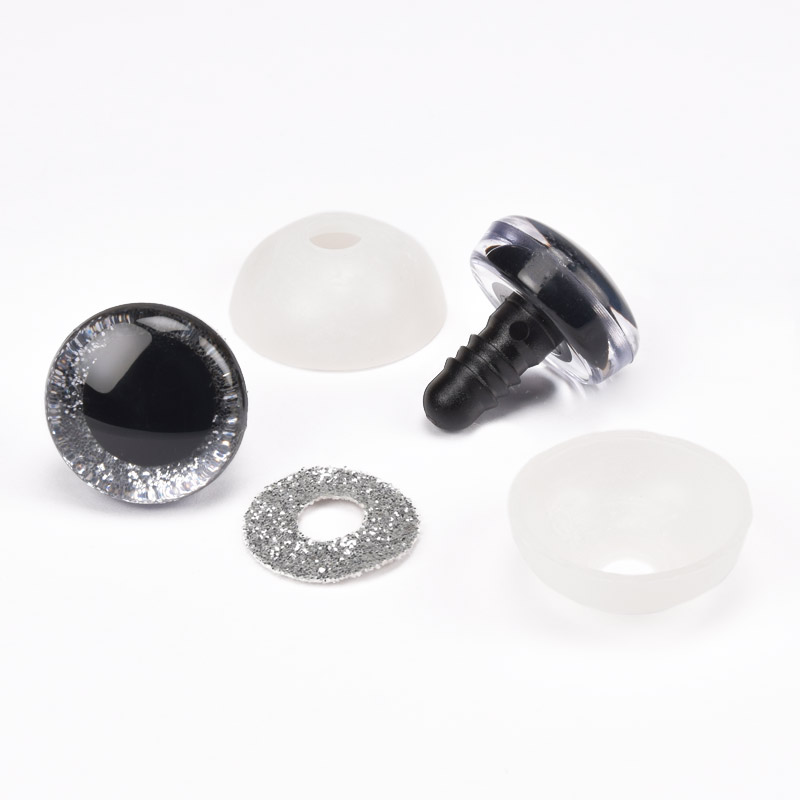 Очі зі штифтом круглі (з заглушками), 20 мм, Чорно-білі (DIF-056278)