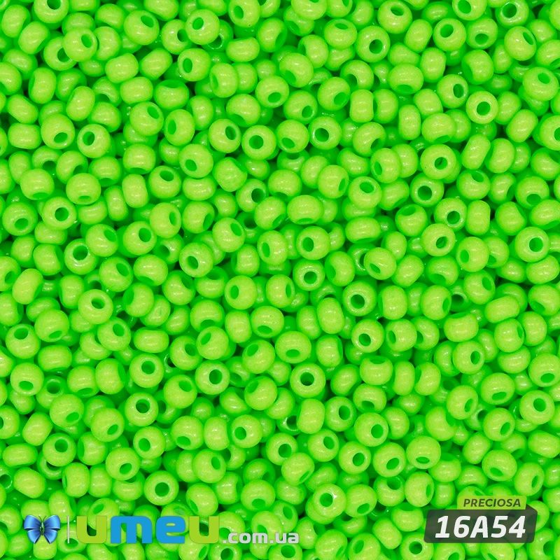 Бісер чеський №295/16А54, Салатовий яскравий, Натуральний, 10/0 (BIS-043858)
